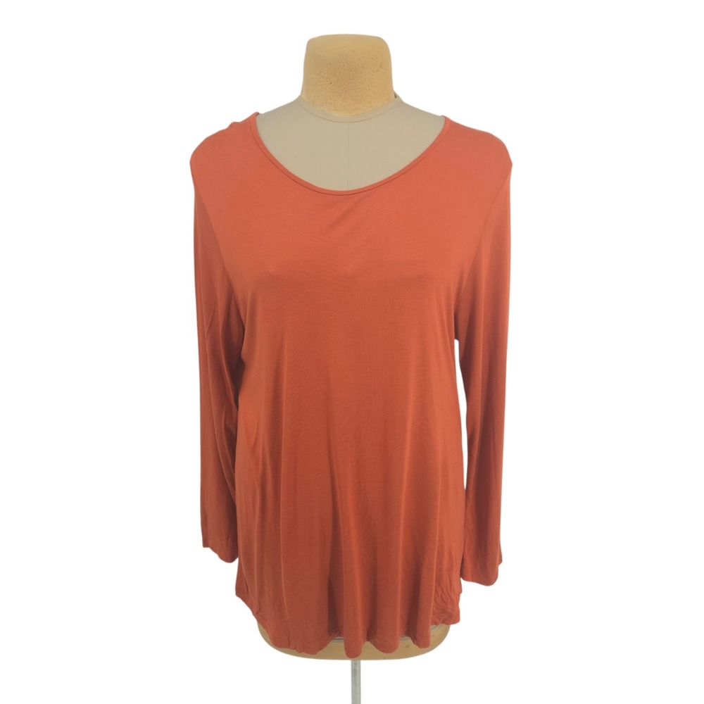 Gudrun Sjoden Long Sleeve Top XXL Burnt Orange Modal Casual Sustainable Soft Eco